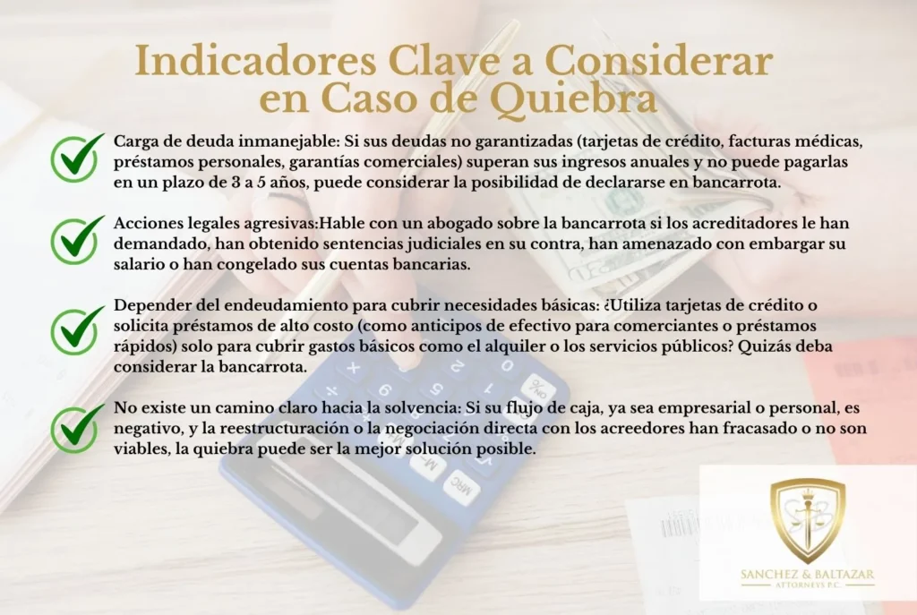 indicadores clave a considerar en caso de quiebra
